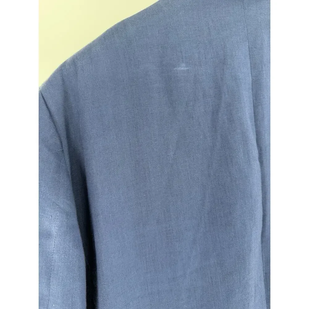 Tommy Hilfiger Mens Modern Fit 100% Linen Sport Coat Blazer 44R Blue - Picture 7 of 9